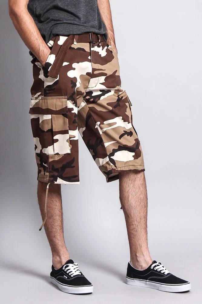 Belted Camo Cargo Shorts - Image 9