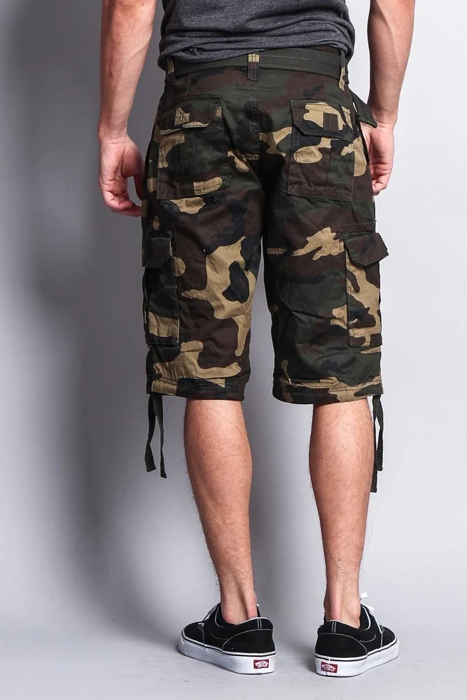Camo Ripstop Belted Cargo Shorts - Image 4