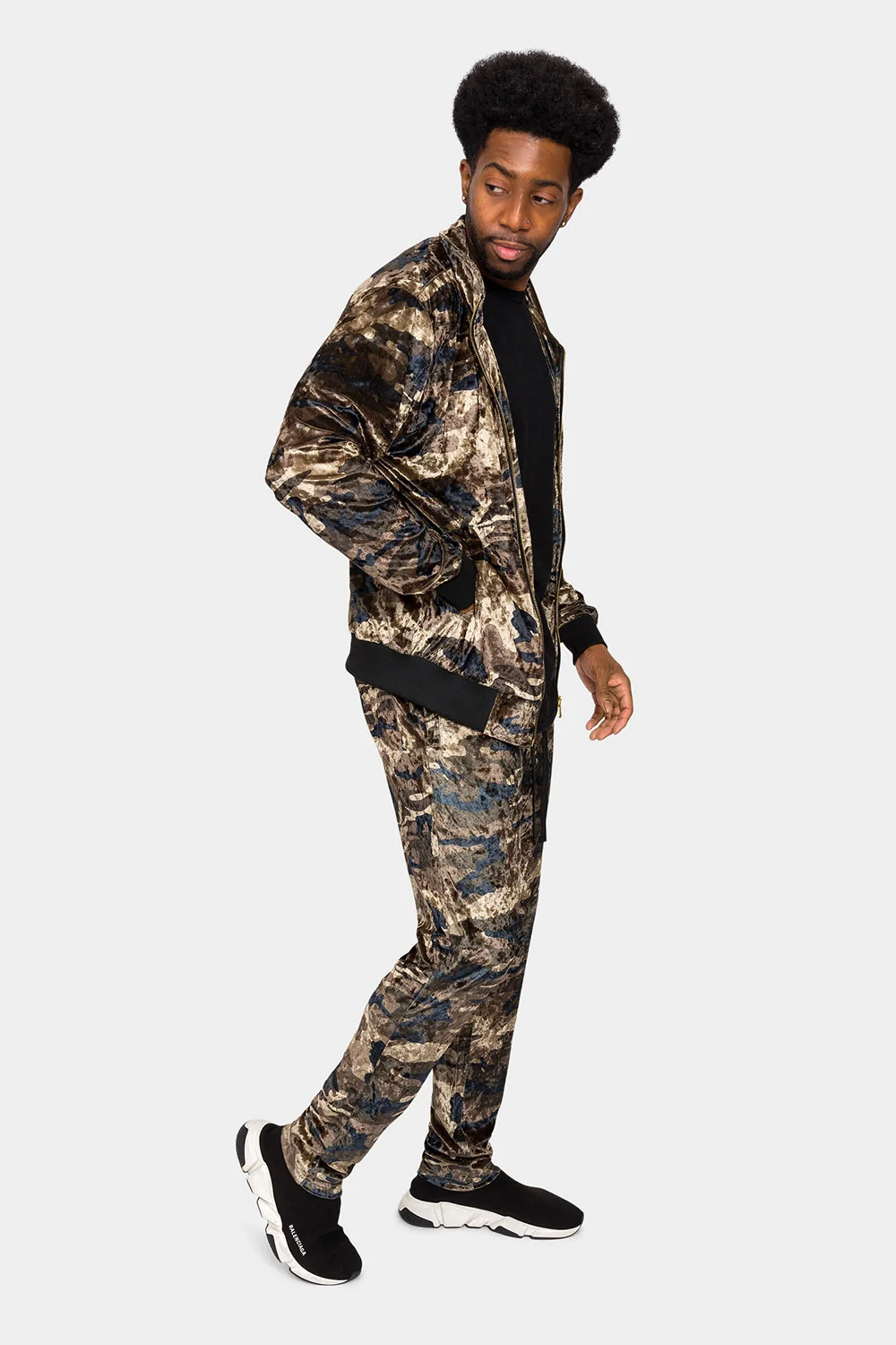 Camo Velvet Velour Track Suit - Image 4