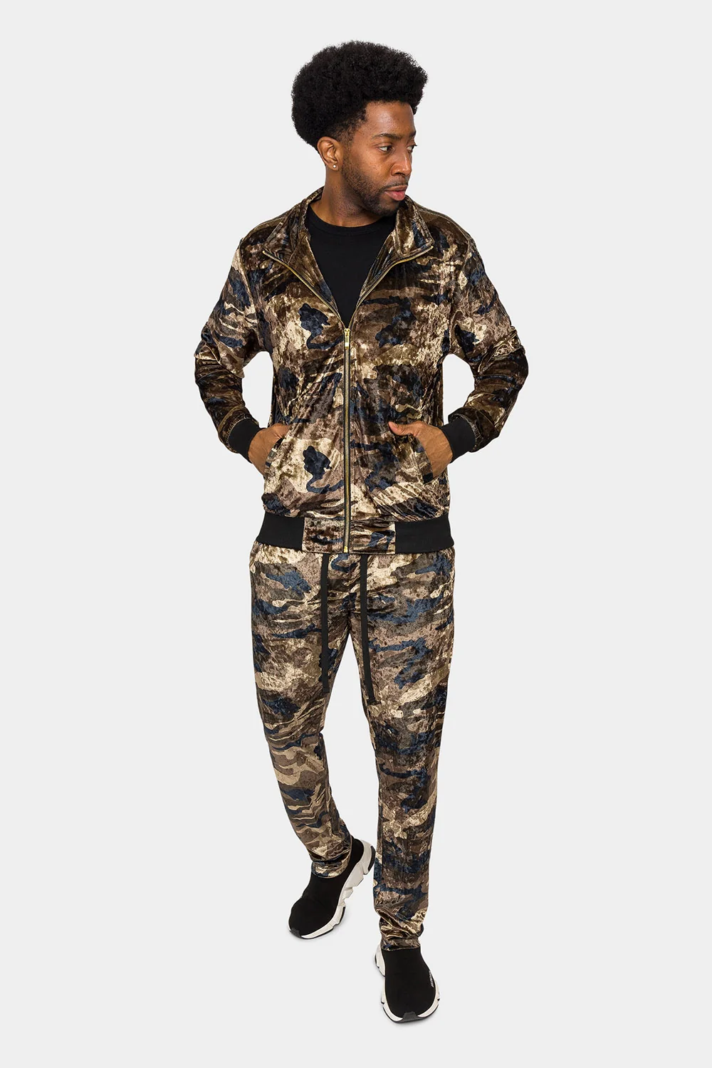 Camo Velvet Velour Track Suit - Image 7
