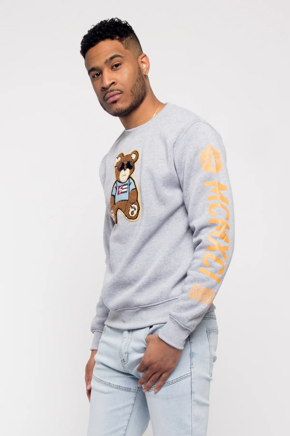 Chenille Bear Patch Fleece Crewneck - Image 3
