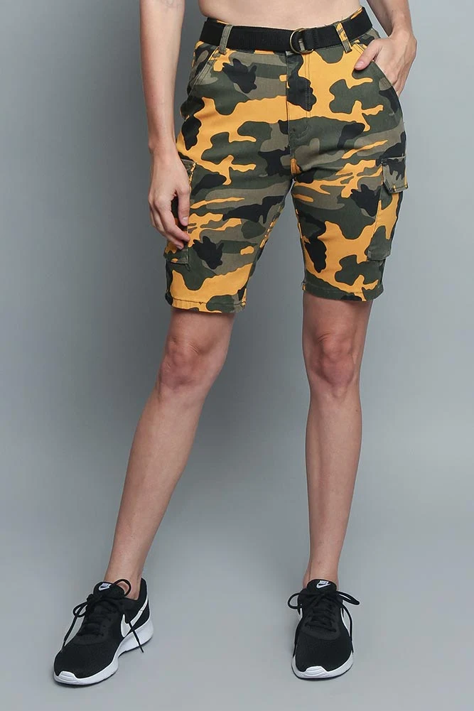 Color Camo Cargo Shorts - Image 11