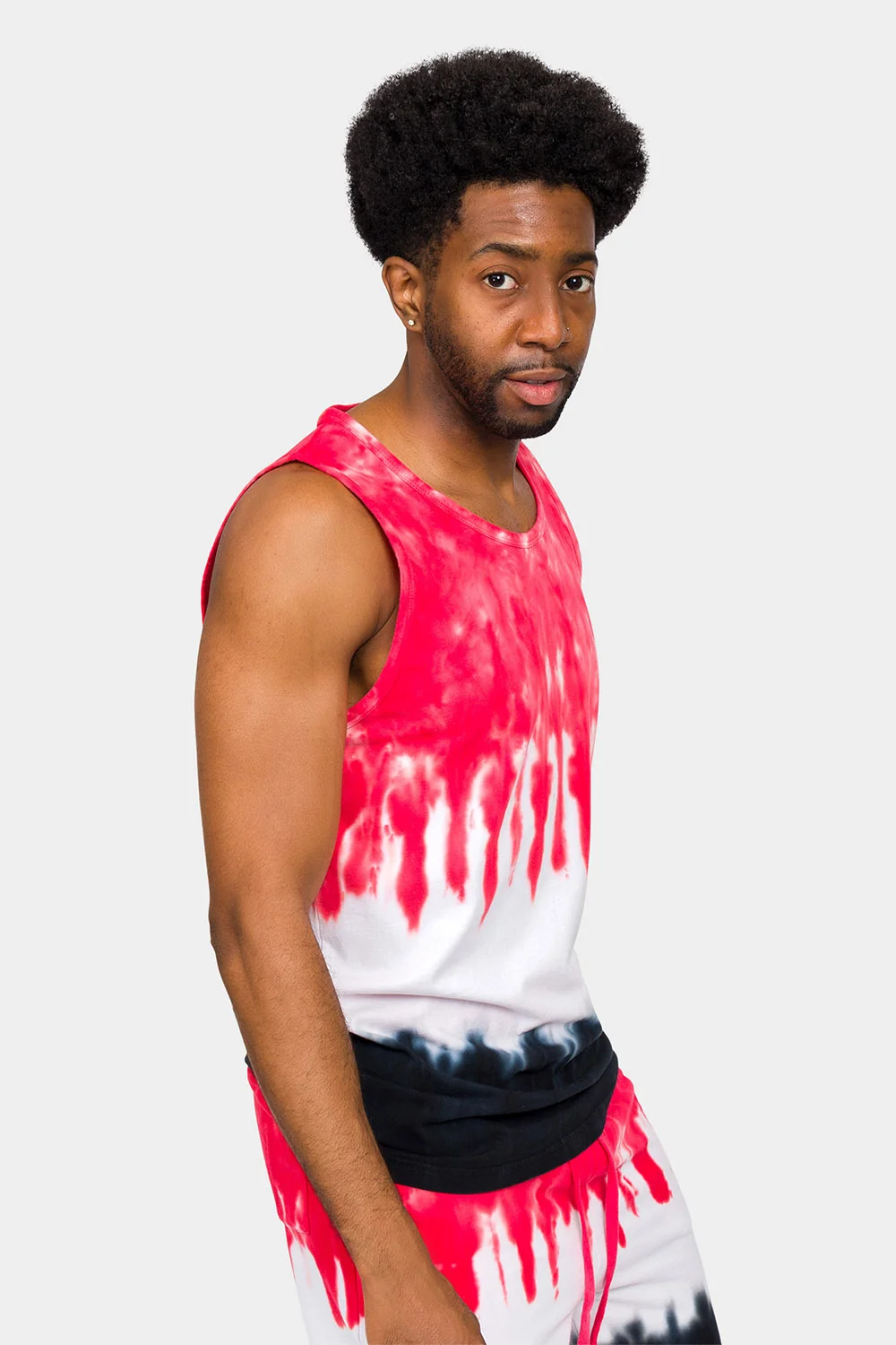 Colorblock Tie Dye Cotton Tank Top - Image 4