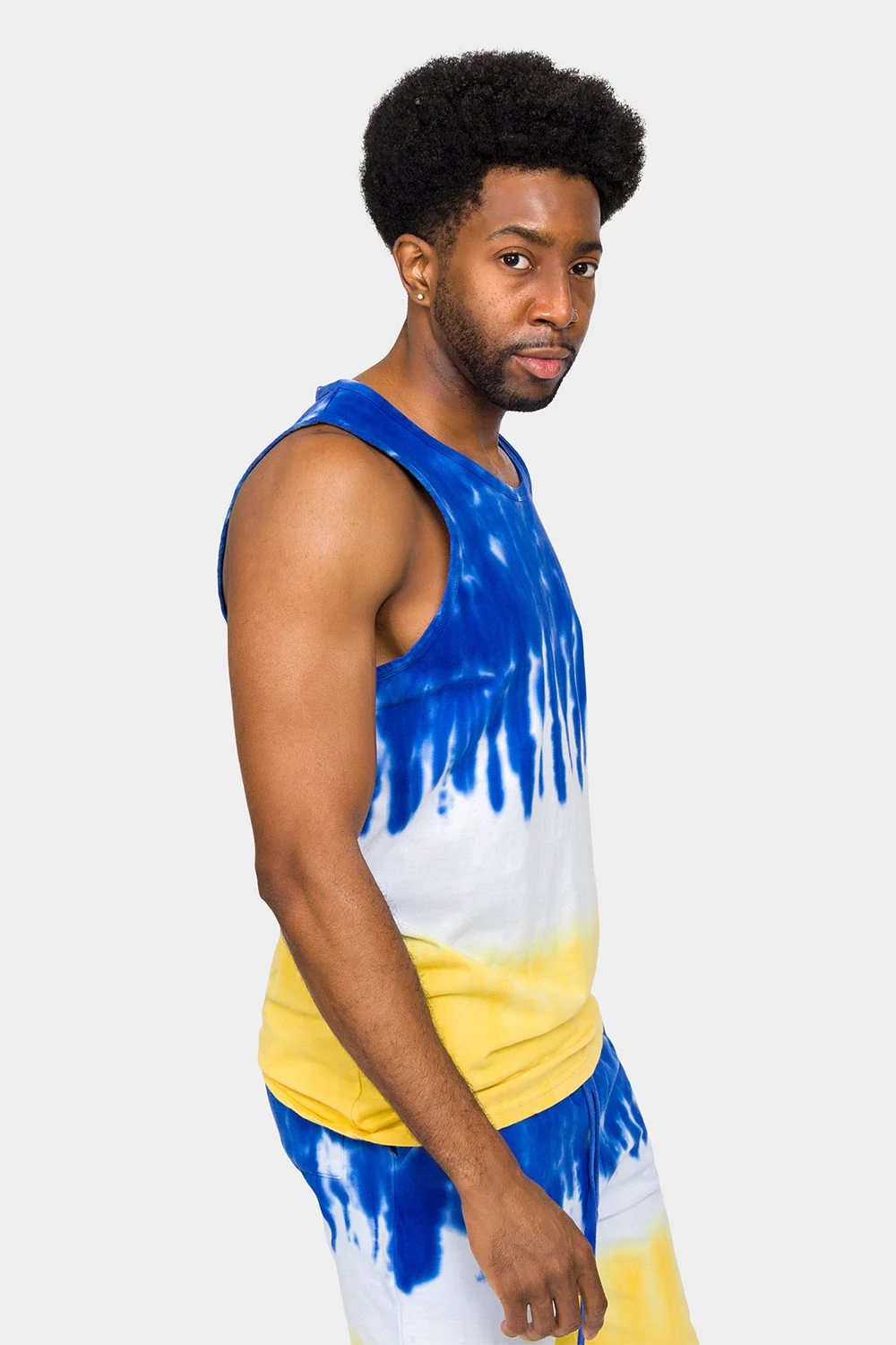 Colorblock Tie Dye Cotton Tank Top - Image 9