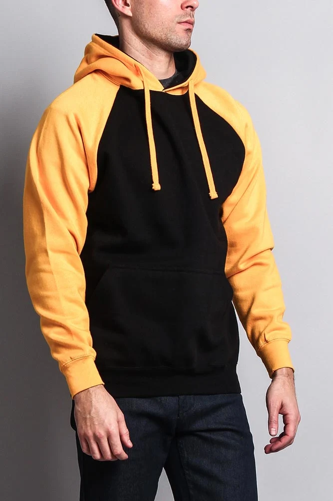 Contrast Raglan Sleeve Pullover Hoodie - Image 102