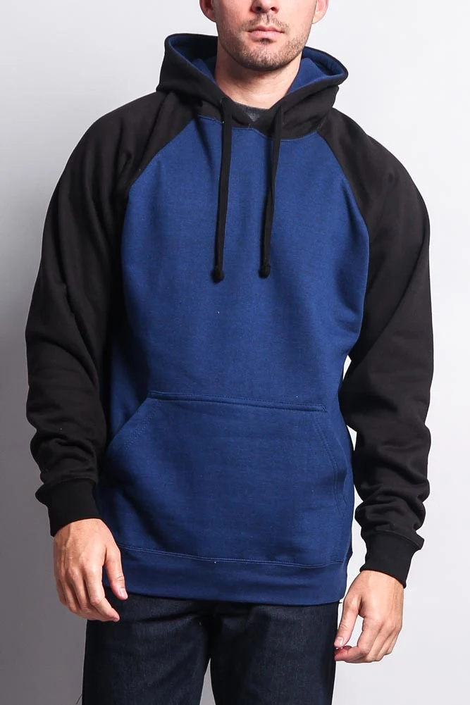 Contrast Raglan Sleeve Pullover Hoodie - Image 36