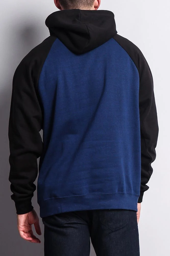 Contrast Raglan Sleeve Pullover Hoodie - Image 38