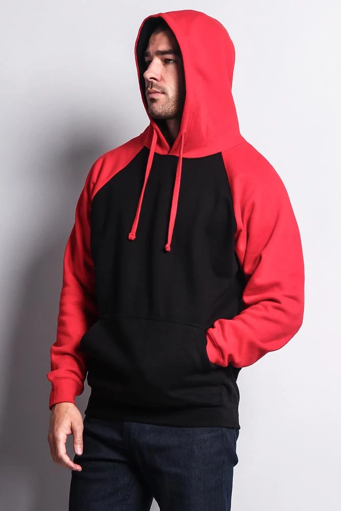 Contrast Raglan Sleeve Pullover Hoodie - Image 62