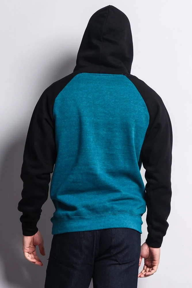 Contrast Raglan Sleeve Pullover Hoodie - Image 84