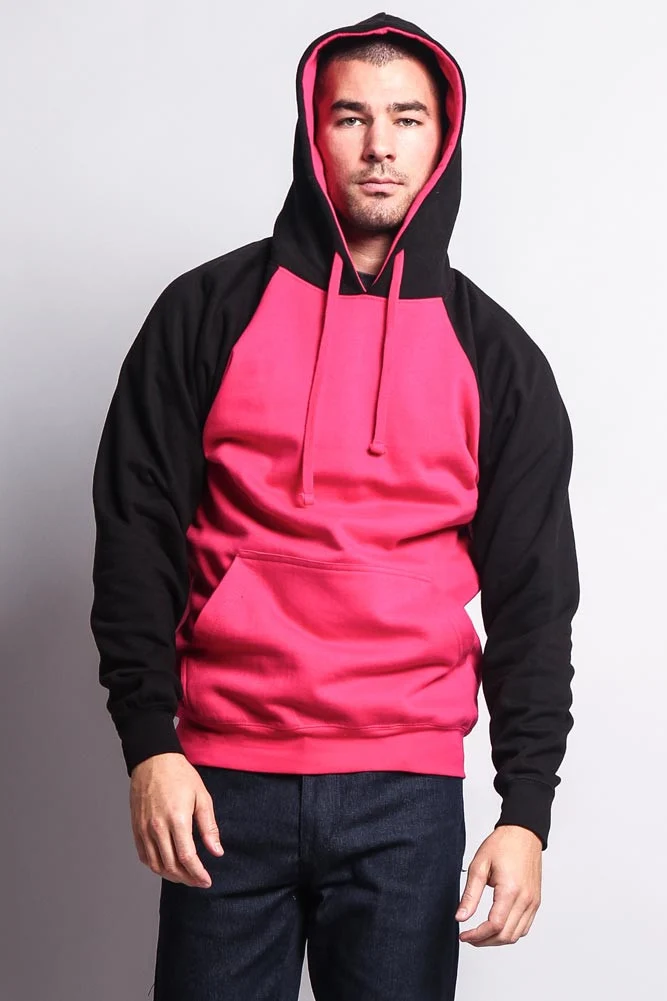Contrast Raglan Sleeve Pullover Hoodie - Image 89