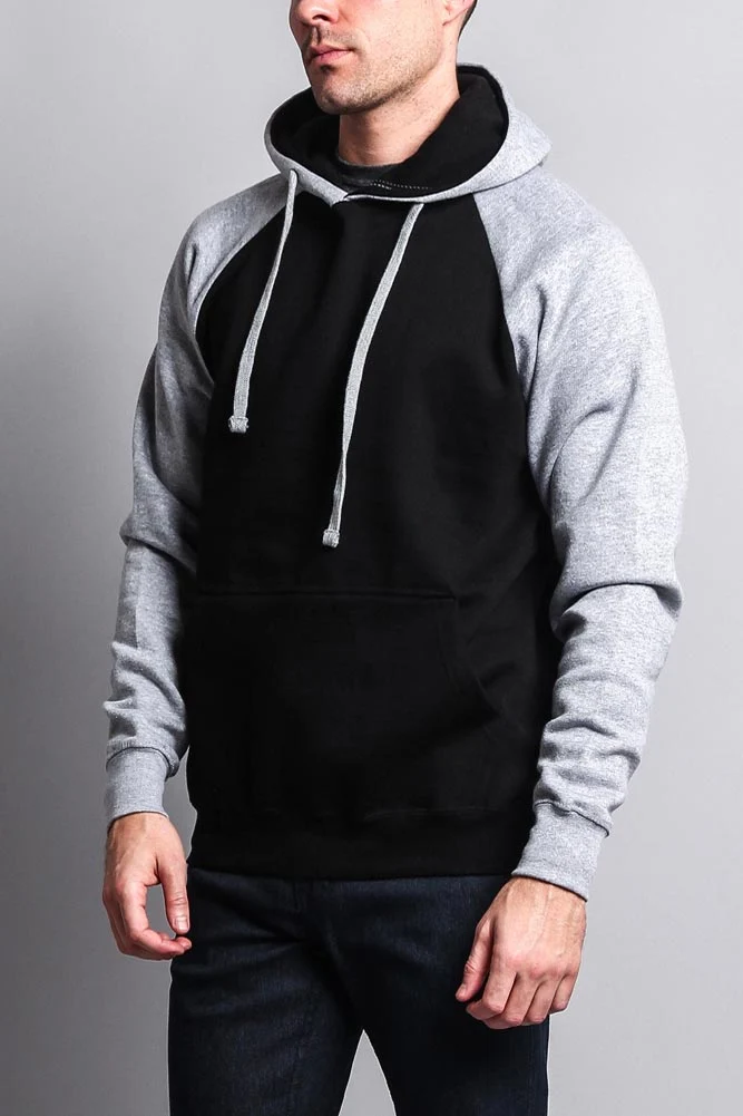 Contrast Raglan Sleeve Pullover Hoodie - Image 93