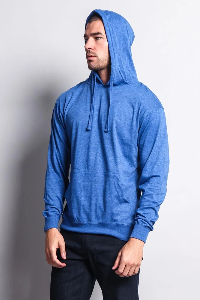 Men's Essential Cross-Dyed Heather Jersey Pullover Hoodie - Image 35