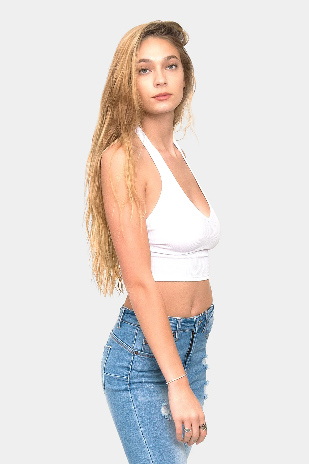 Deep U-Neck Halter Crop Tank Top - Image 14