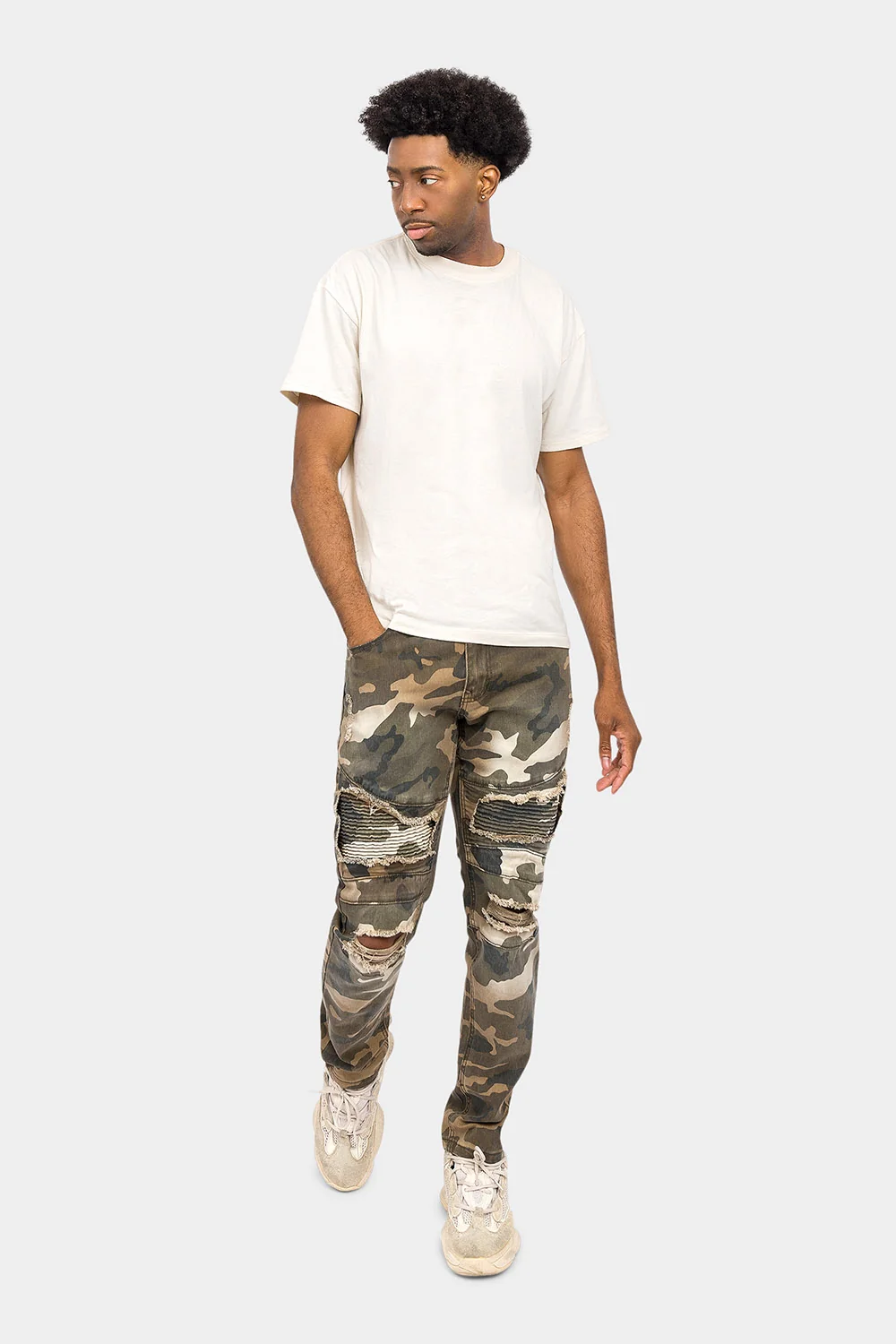 Distressed Biker Camo Jeans - Image 5