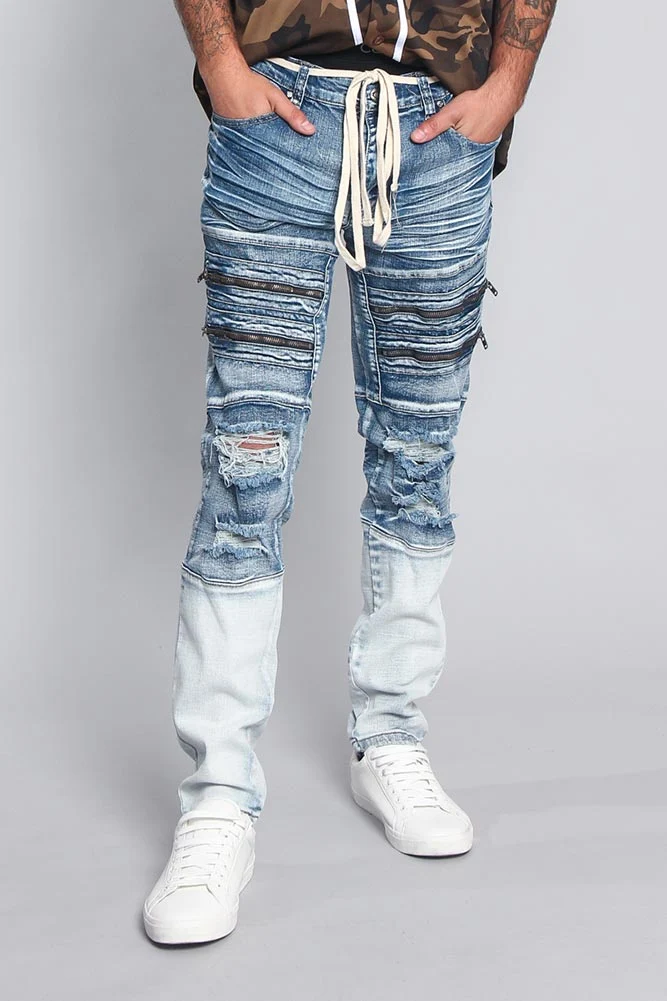 Distressed Dip Dyed Denim Jeans - Image 8