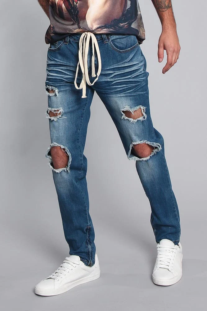 Distressed Fade Denim Jeans - Image 2