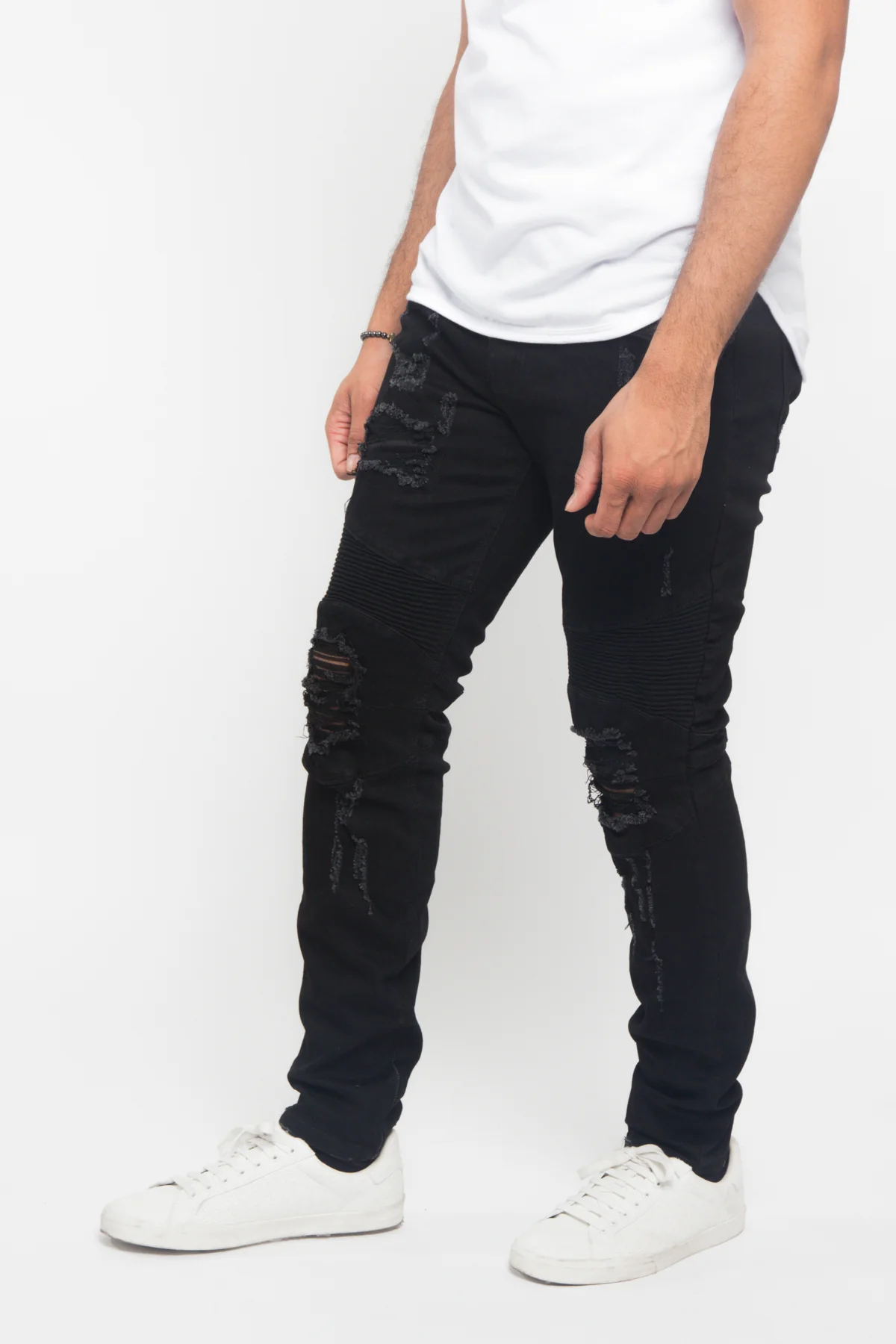 Distressed Scrunched Skinny Jeans - Image 4