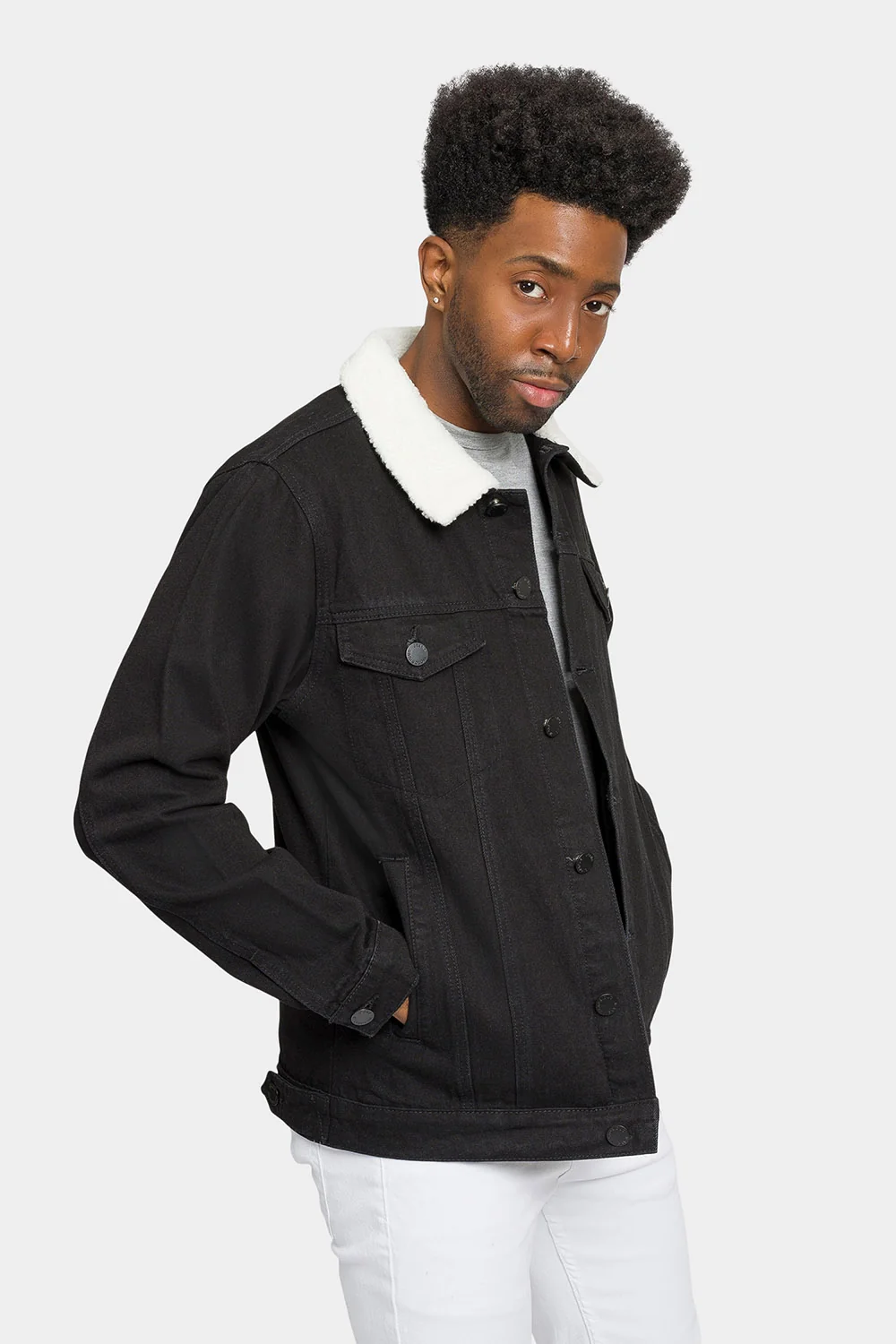 Distressed Sherpa Denim Jacket - Image 4