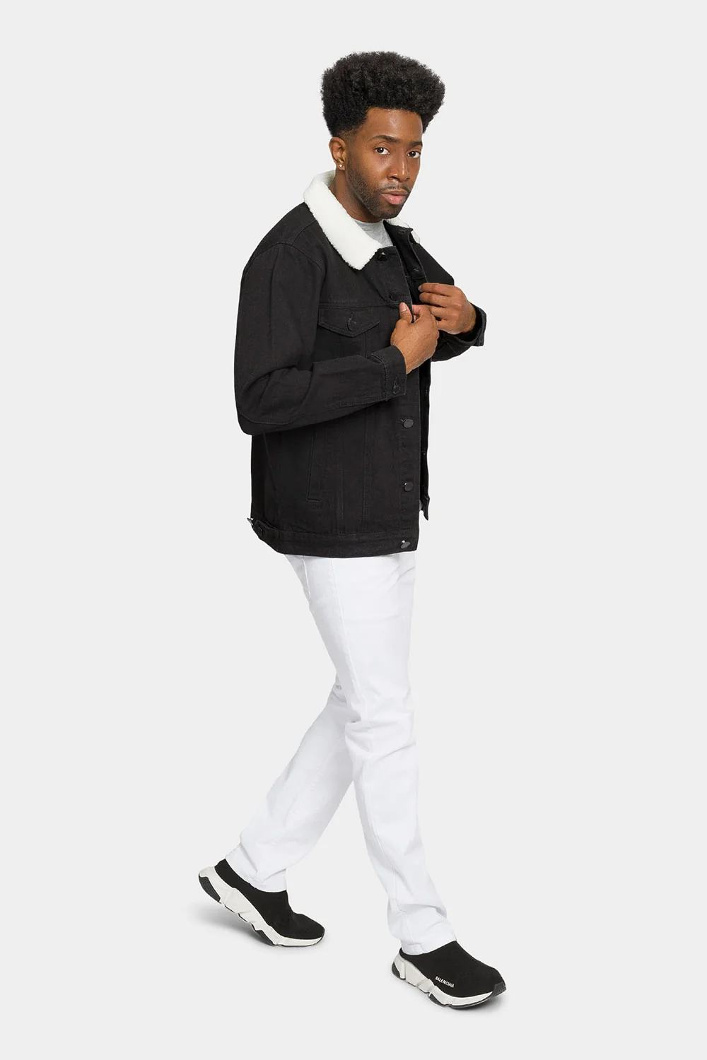 Distressed Sherpa Denim Jacket - Image 5