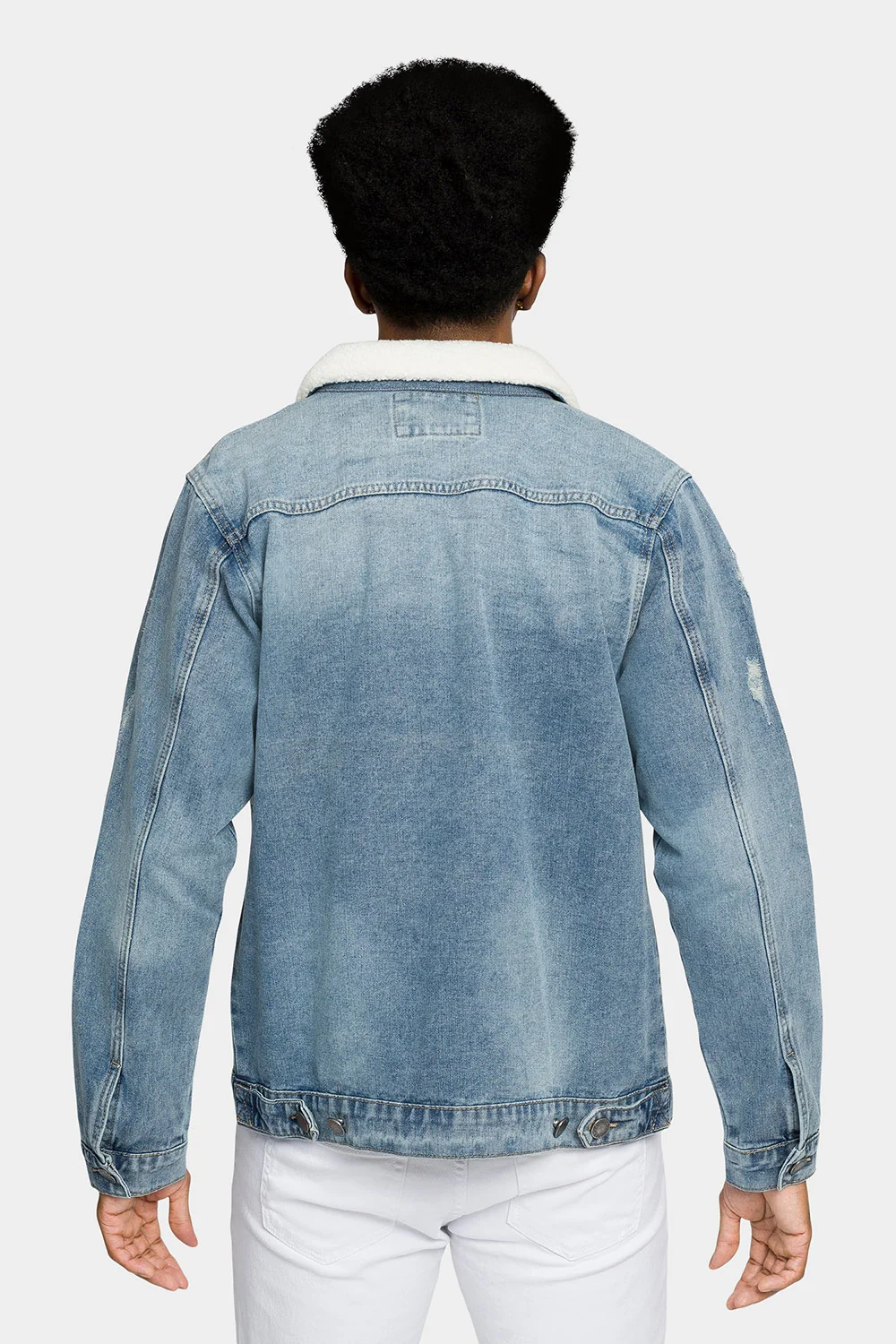Distressed Sherpa Denim Jacket - Image 8