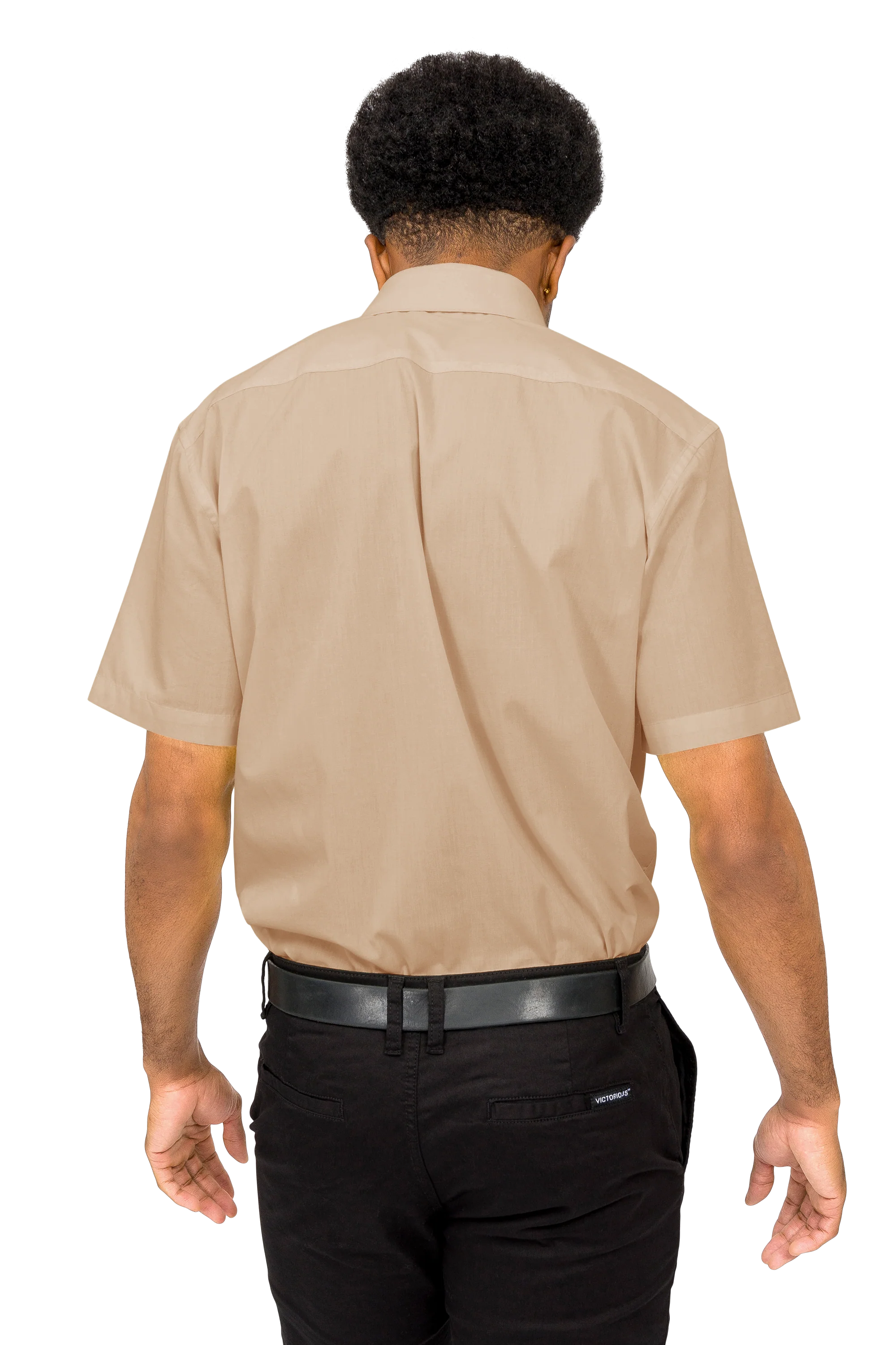 Men's Regular Fit Short Sleeve Solid Color Dress Shirts - Image 132