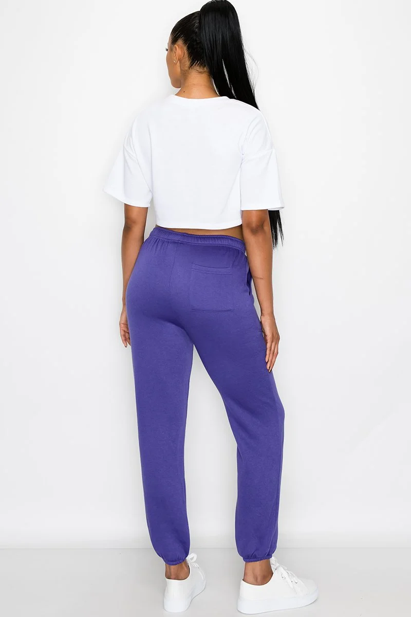 Essential Solid Lightweight Fleece Sweatpants - Image 8