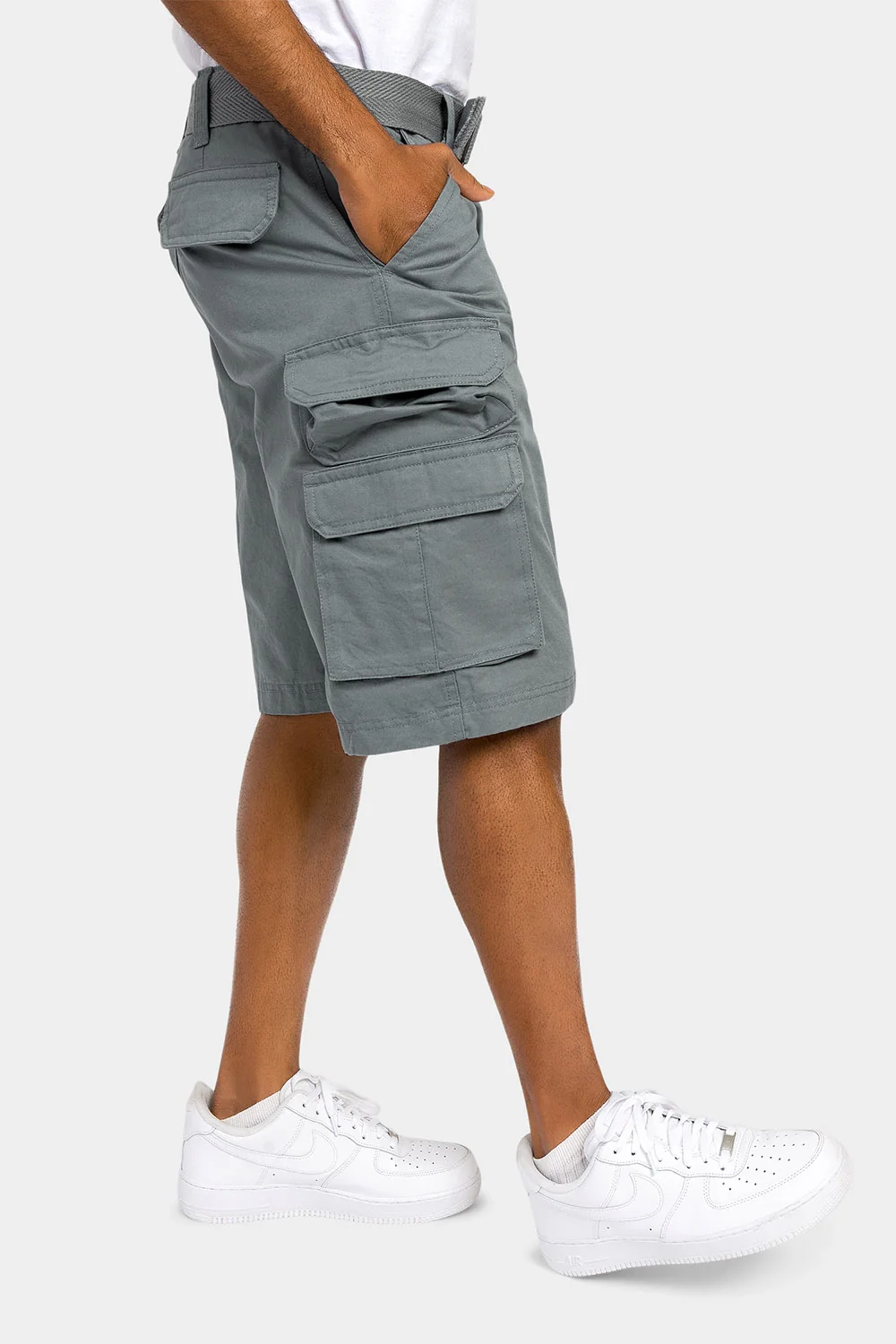 Essential Solid Relaxed Fit Chino Cargo Shorts - Image 5