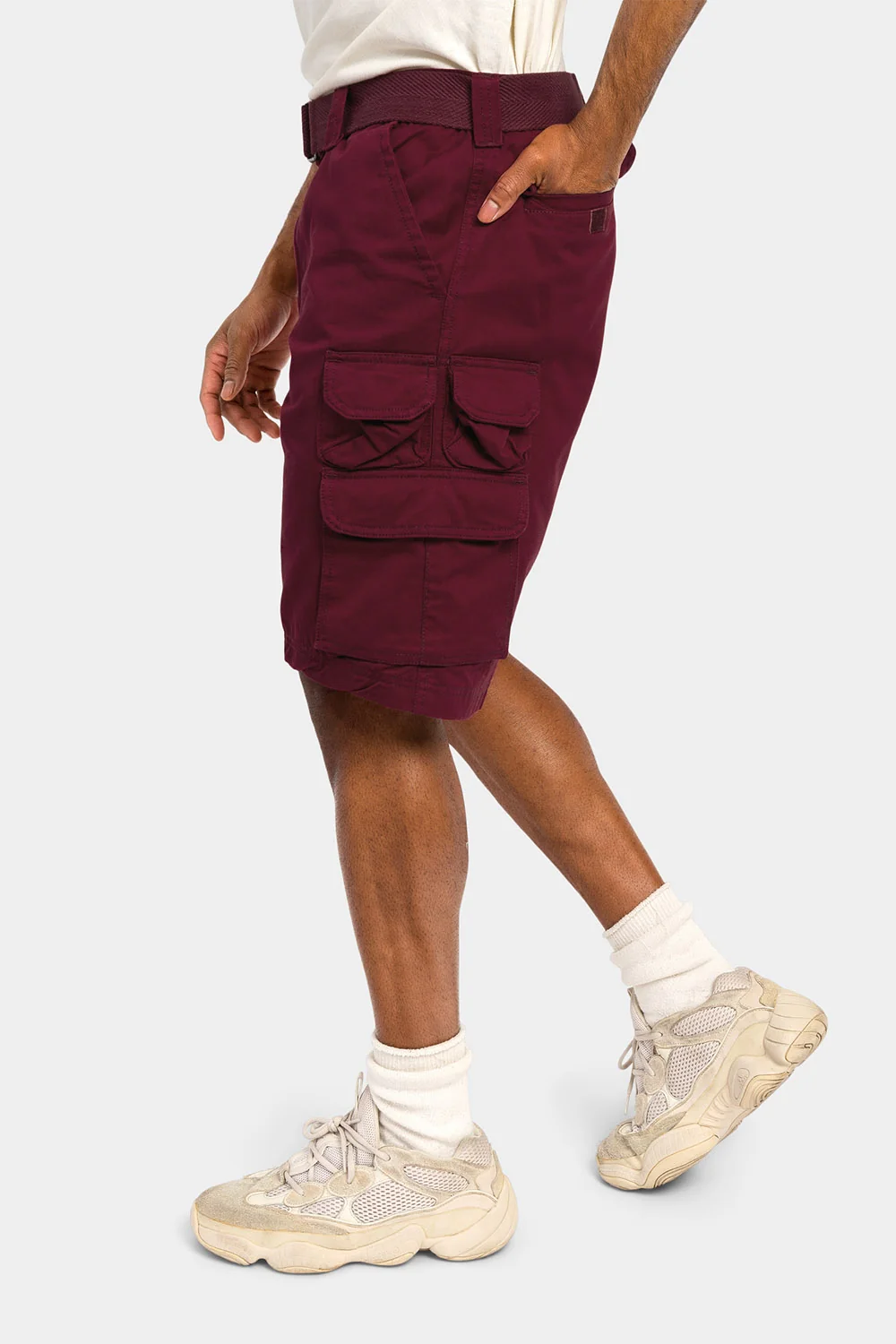 Essential Solid Relaxed Fit Chino Cargo Shorts - Image 25