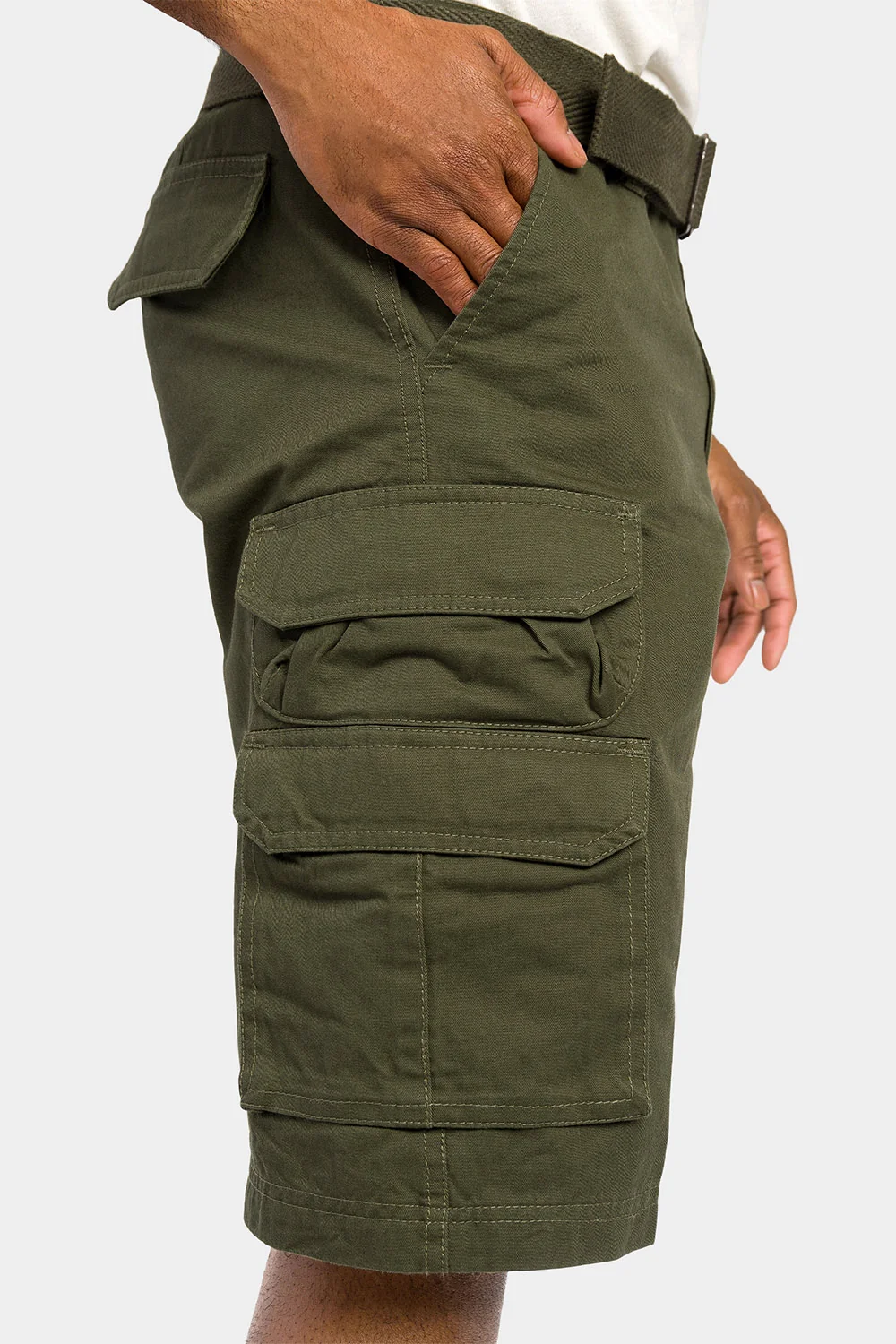 Essential Solid Relaxed Fit Chino Cargo Shorts - Image 35