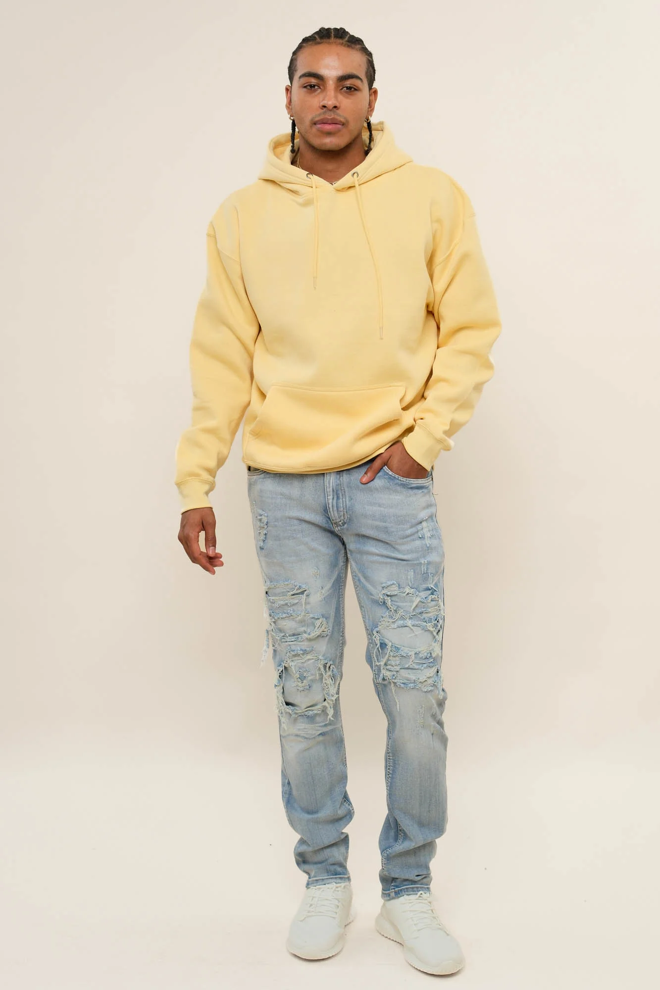 Faded Ripped Repair Denim Jeans - Image 9