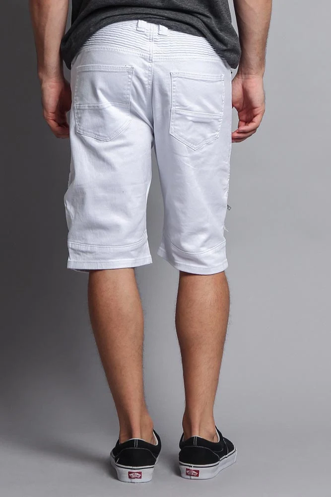 Faded Zipper Front Biker Shorts - Image 23