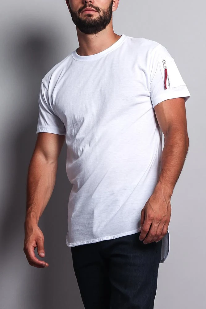 Flight MA-1 Long Length Curved Hem T-Shirt - Image 32