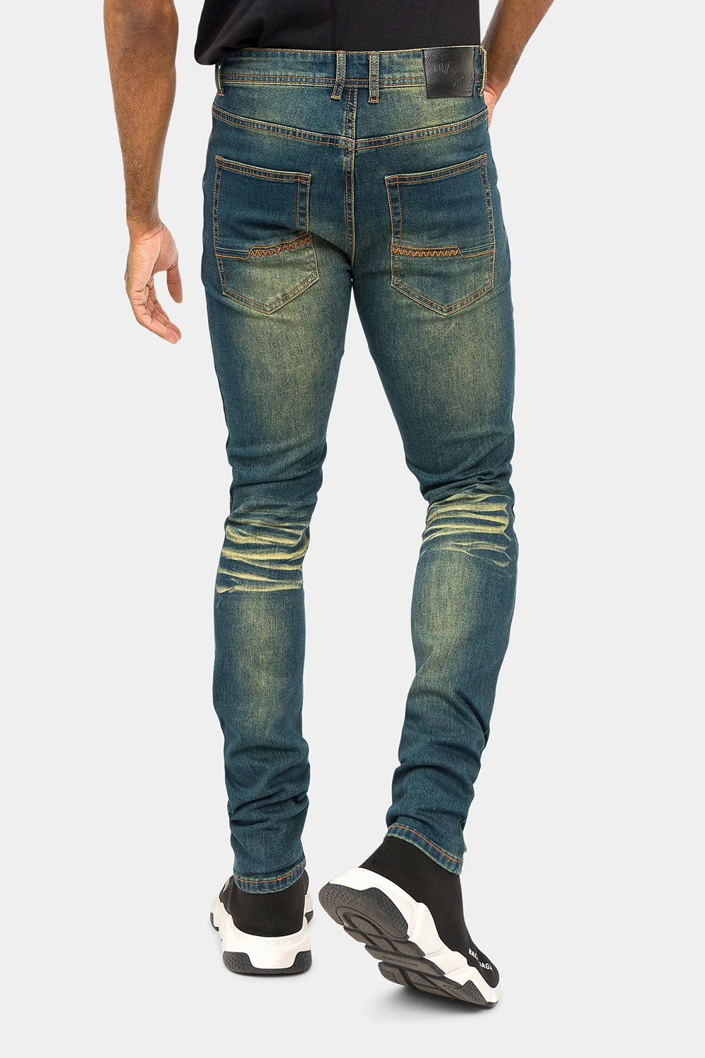 Graffiti Faded Washed Denim Jeans - Image 18