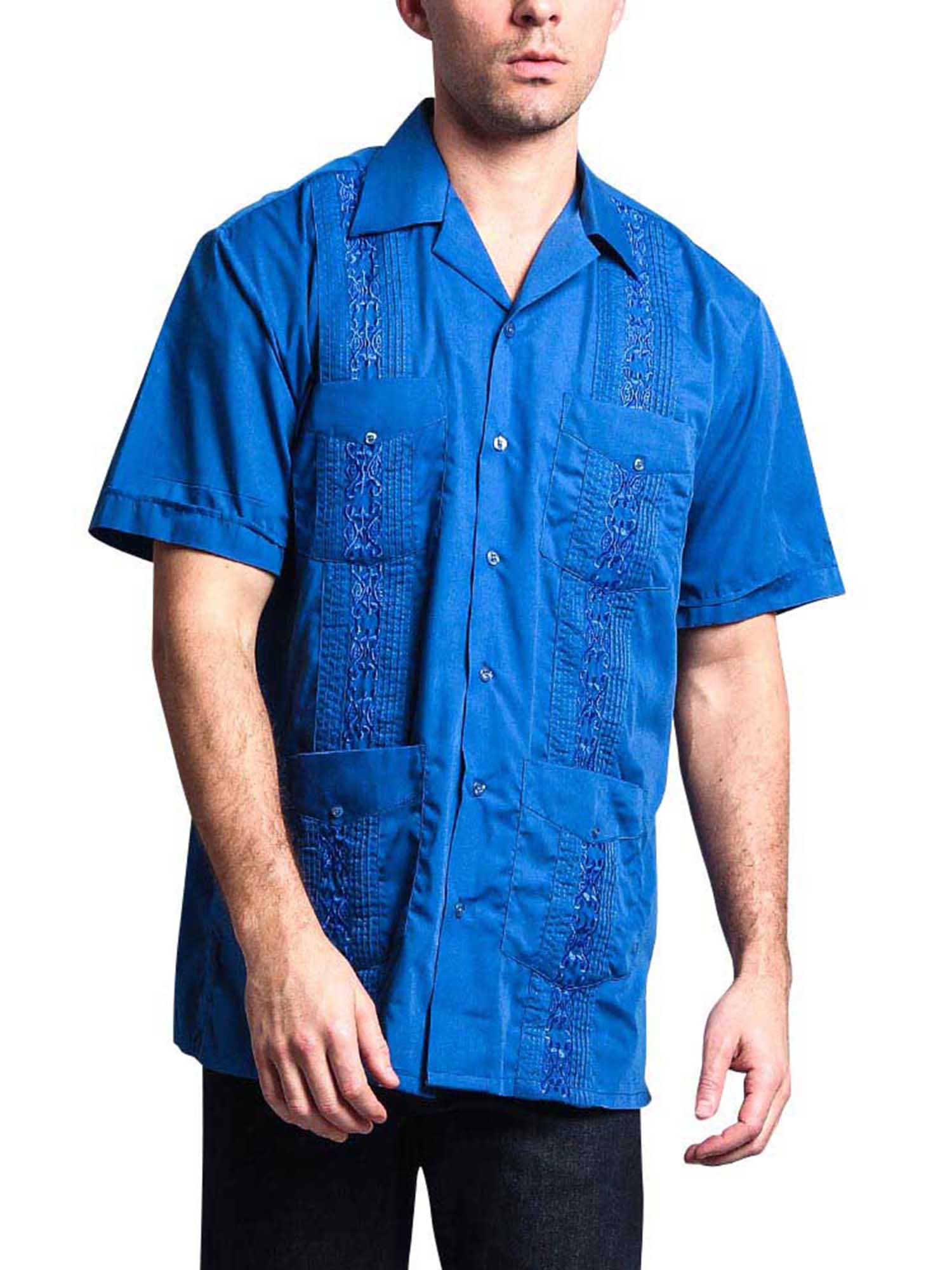 Guayabera Embroidered Pleated Cuban Shirt - Image 14