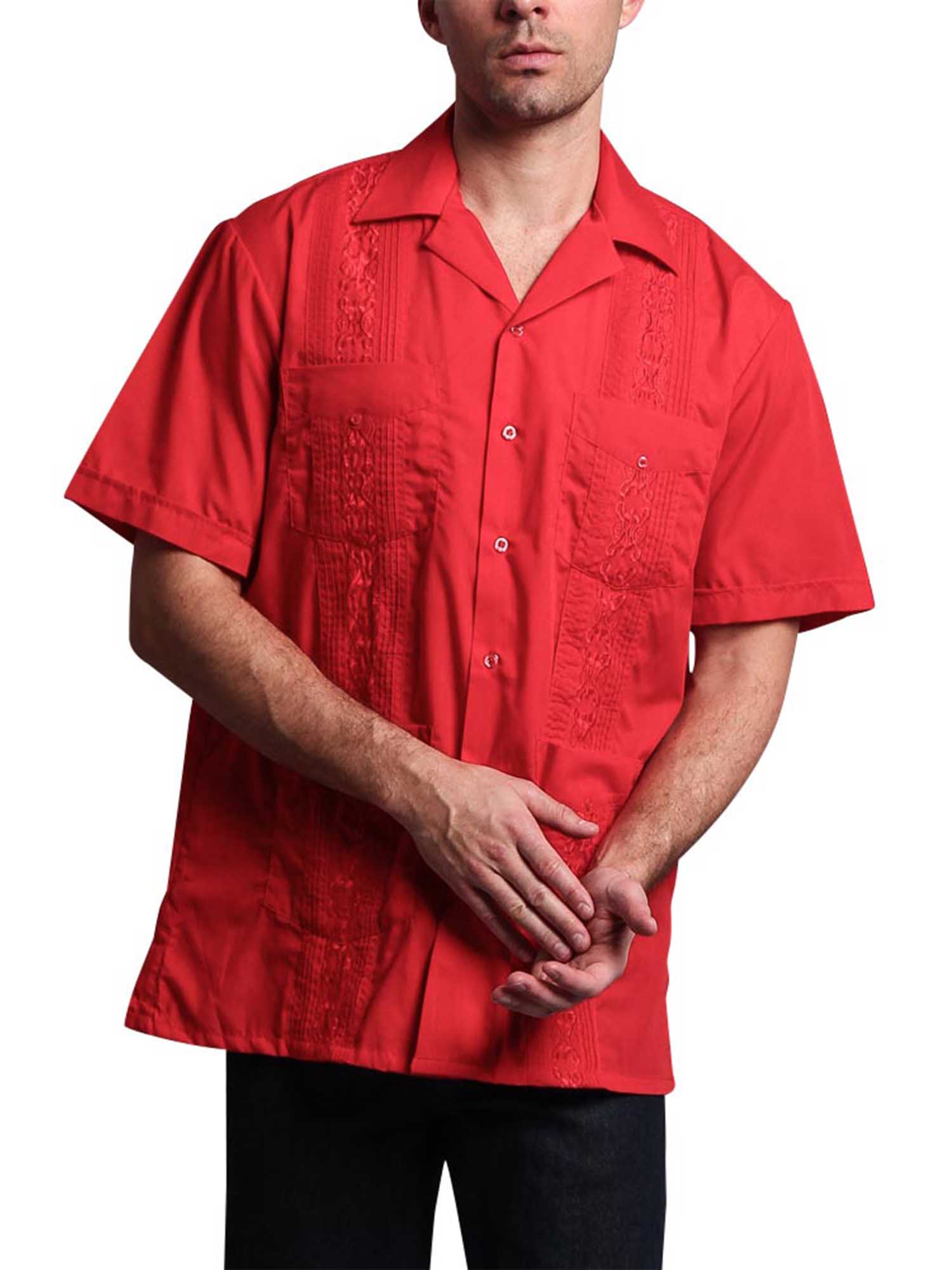 Guayabera Embroidered Pleated Cuban Shirt - Image 5
