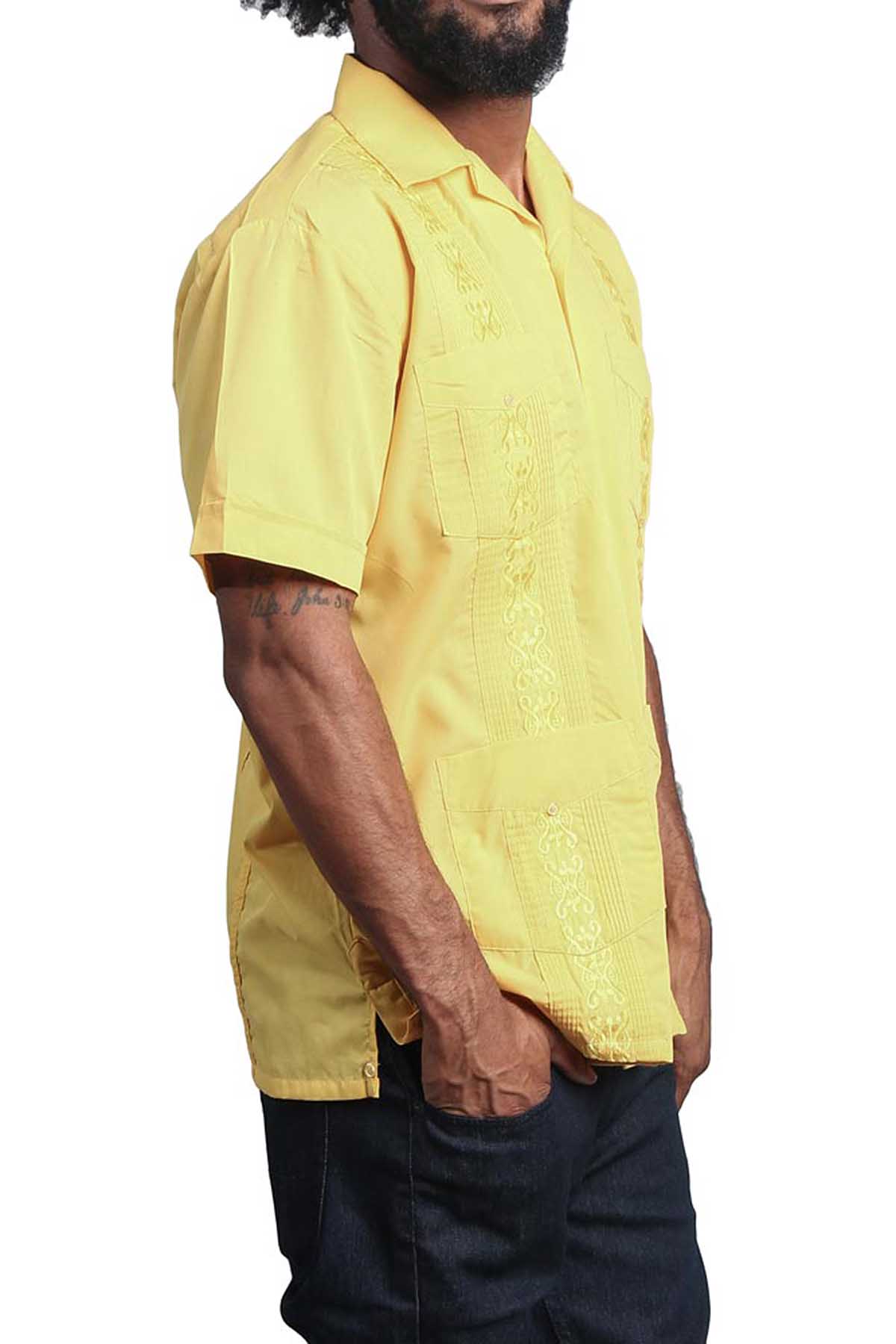 Guayabera Embroidered Pleated Cuban Shirt - Image 80