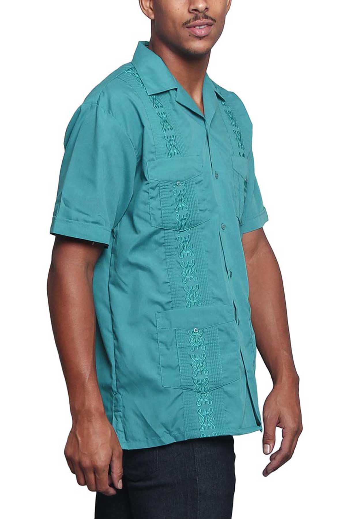 Guayabera Embroidered Pleated Cuban Shirt - Image 89