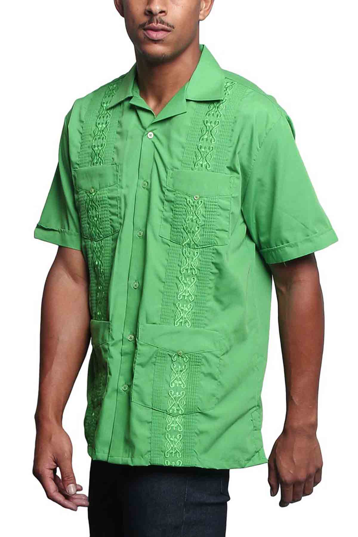 Guayabera Embroidered Pleated Cuban Shirt - Image 91