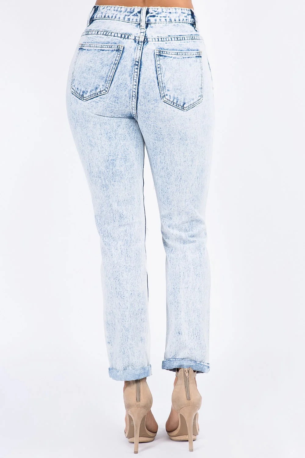 High Waist Acid Wash Mom Jeans - Image 8