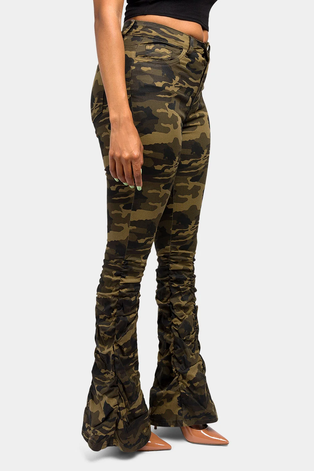 High Waisted Shirred Jeans - Image 14