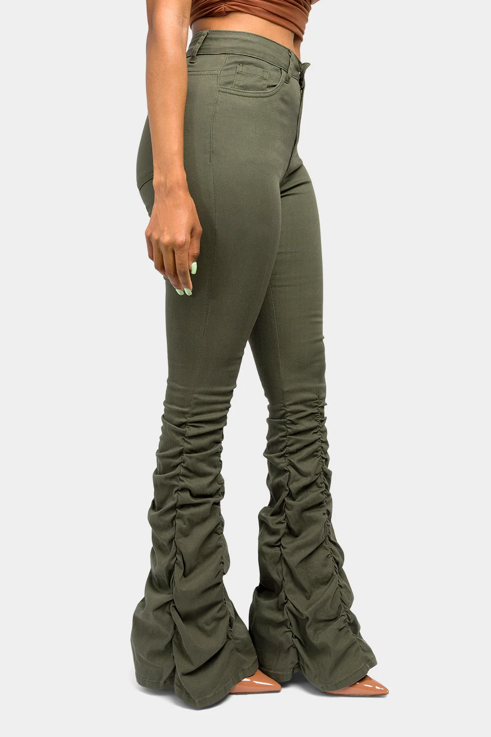 High Waisted Shirred Jeans - Image 19