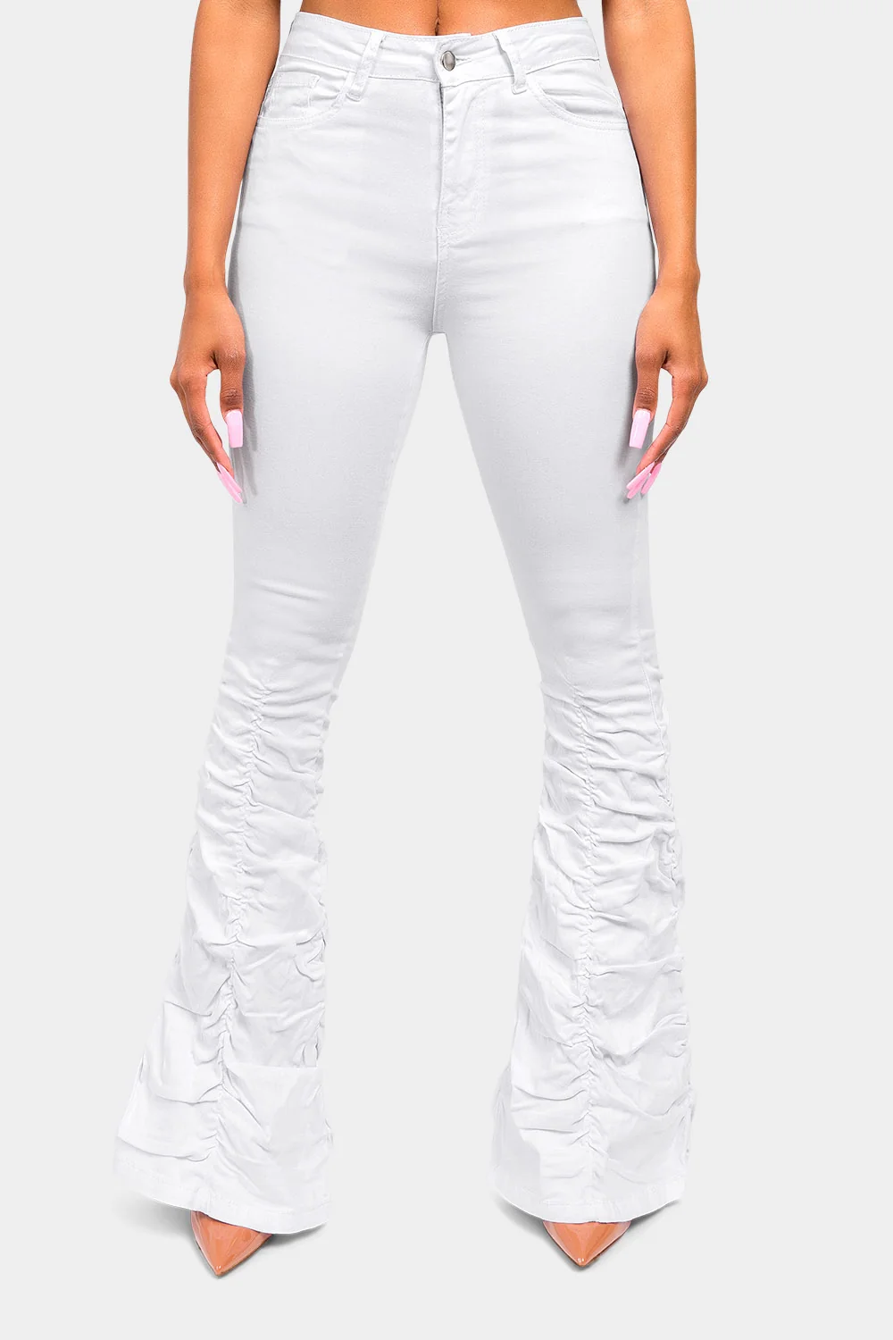 High Waisted Shirred Jeans - Image 26
