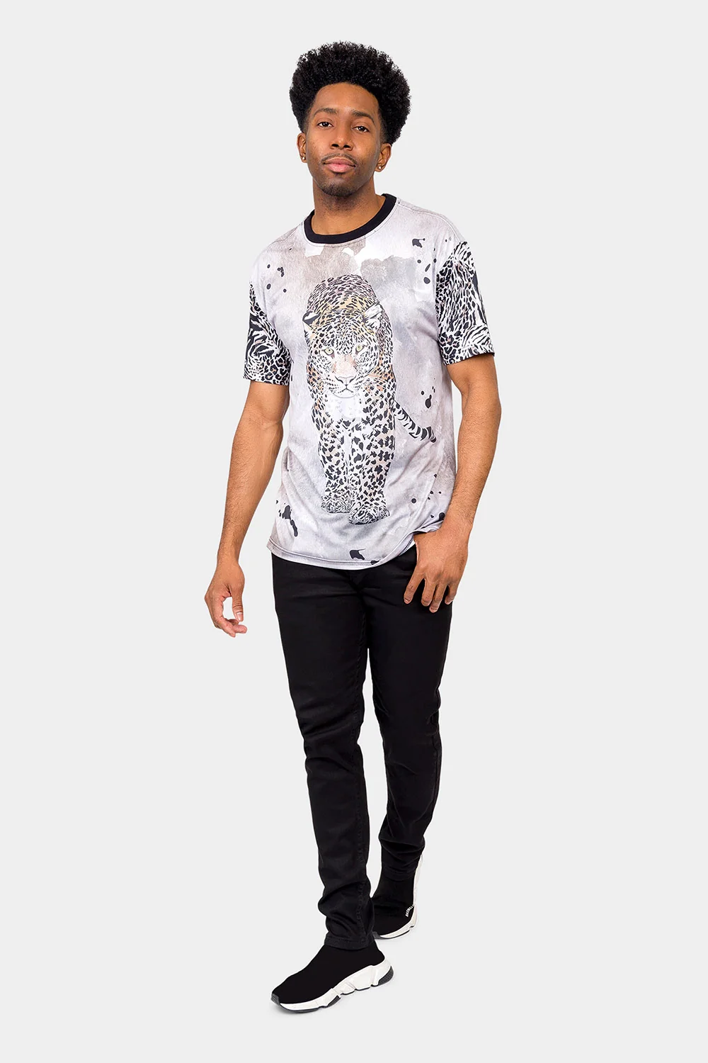 Ink Wash Leopard T-Shirt - Image 5