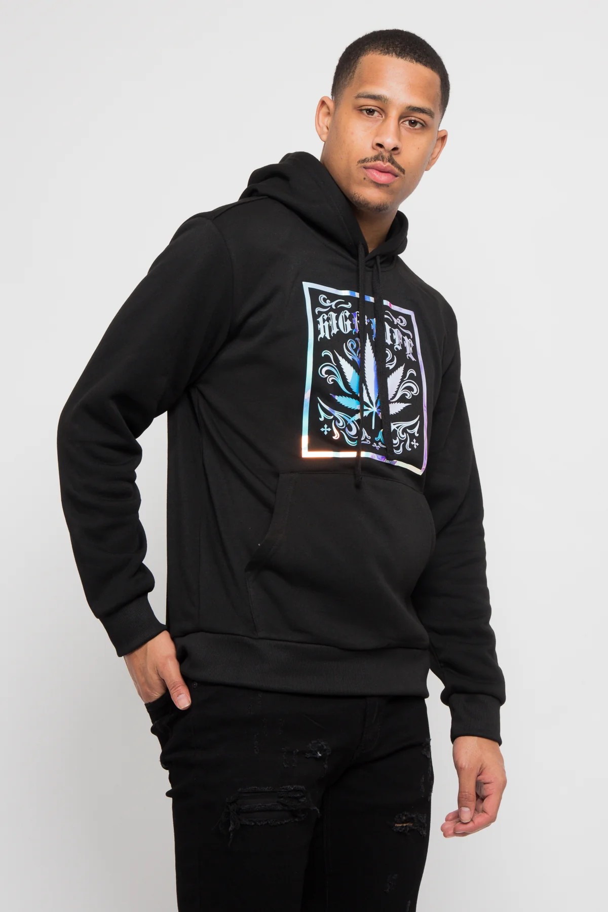 Iridescent High Life Fleece Pullover Hoodie - Image 3