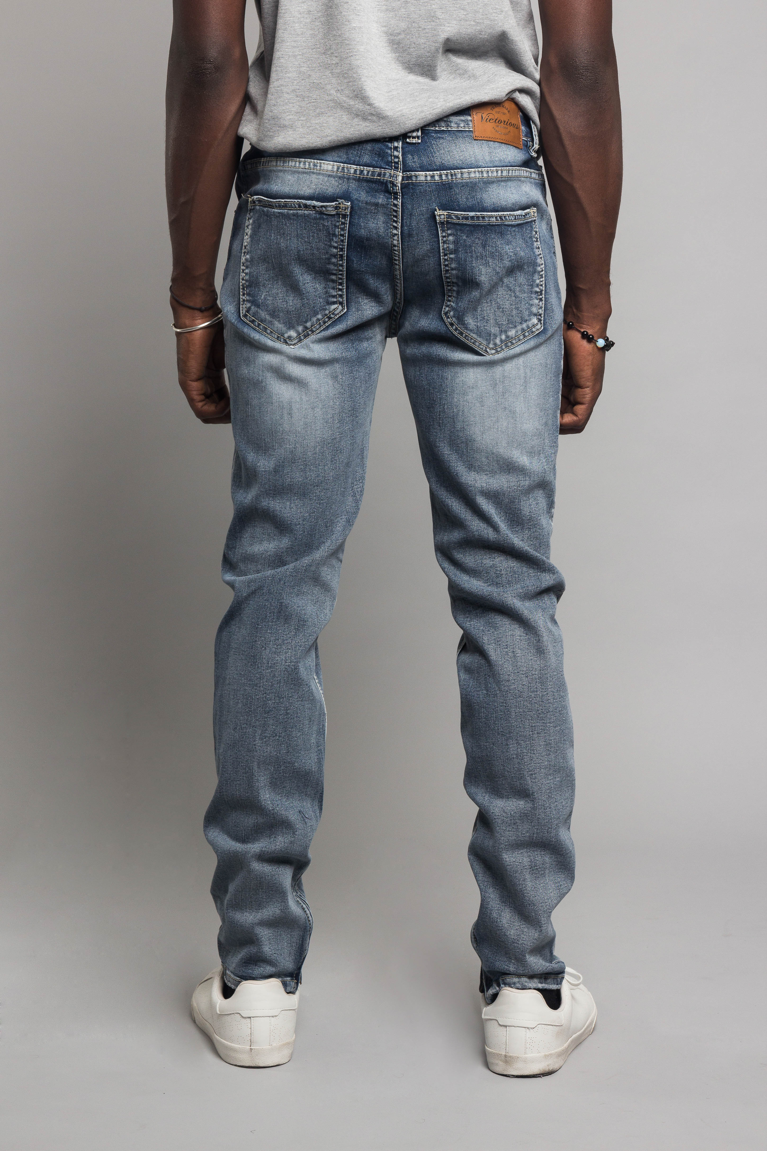 Knee Cut Denim Skinny Jeans - Image 15