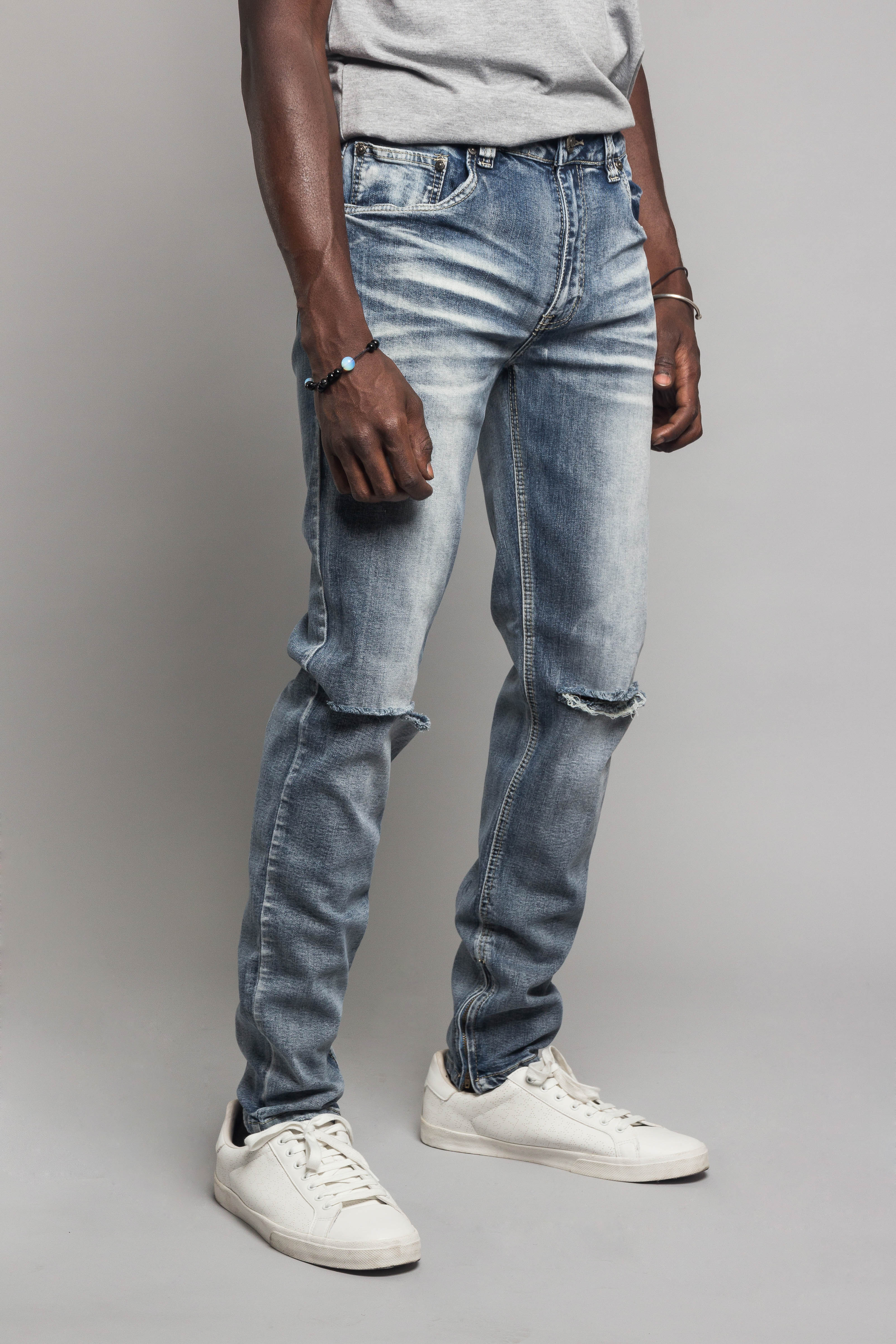 Knee Cut Denim Skinny Jeans - Image 16