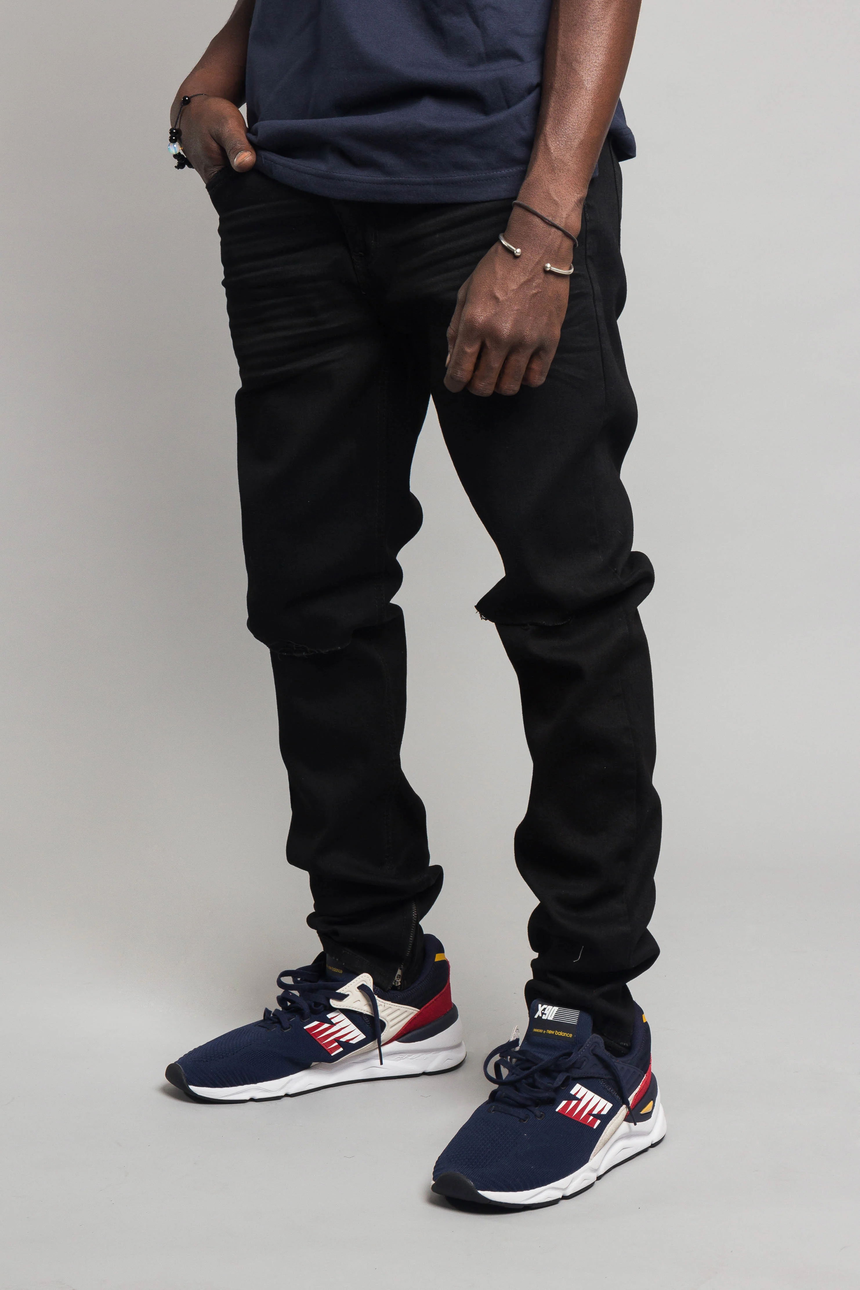 Knee Cut Denim Skinny Jeans - Image 8
