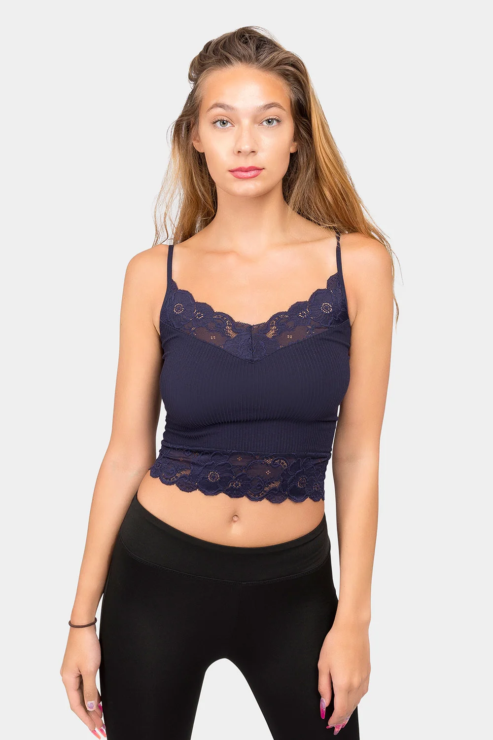 Lace Detail Seamless Cami Top - Image 37