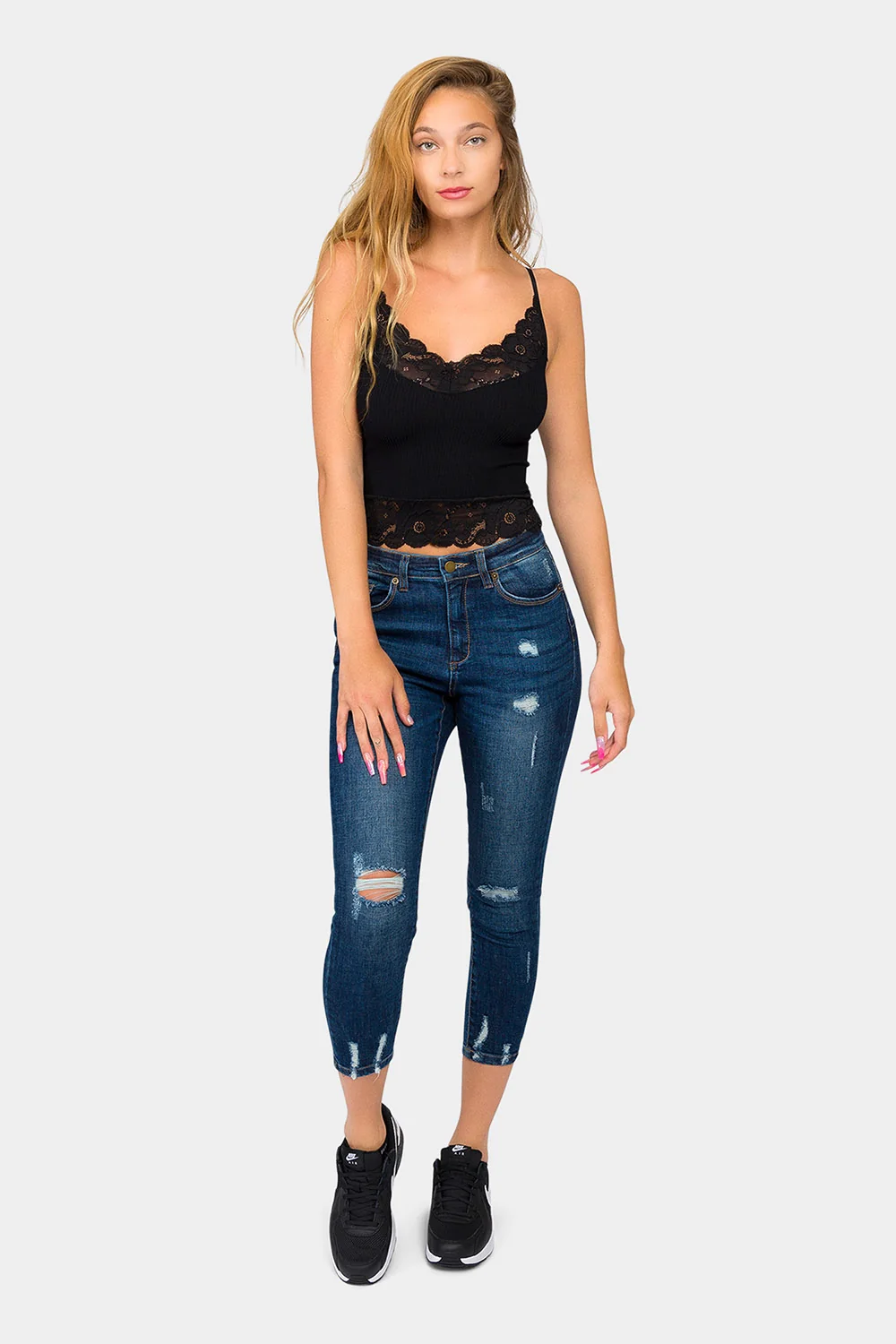 Lace Detail Seamless Cami Top - Image 5