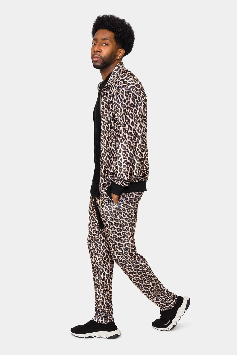 Leopard Velvet Velour Track Suit - Image 2